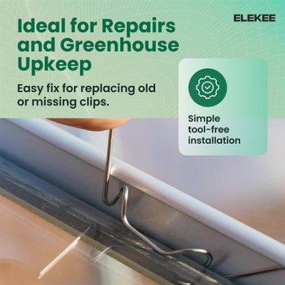 50 W Clips for Greenhouse Glass - Galvanised Spring Clips for Glazing ...