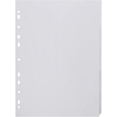 50 White A4 Multipunched 5 Part Subject Dividers Extra Wide Card Index Tabs