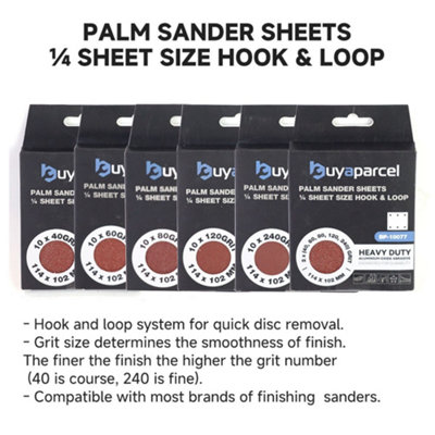 50 x 120 Grit 114mm x 102 1/4" Sheet Palm Sander Medium Sanding Sheets Hook Loop - 4