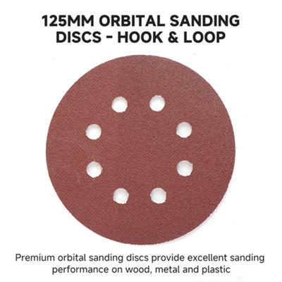 50 x 125mm 240 Grit Orbital Sander Sanding Sheets Discs Fine Hook & Loop 5"