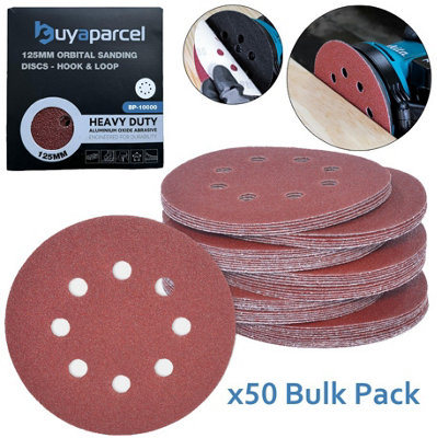 50 x 125mm 80 Grit Orbital Sander Sanding Sheets Discs Medium Hook & Loop  5"