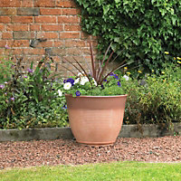 50 x 39cm Large Glazed Ceramic Effect Plastic Decorative Garden Plant Pot Planter