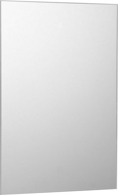 50 x 70cm Rectangle Frameless Bathroom Mirror with Wall Hanging Fittings