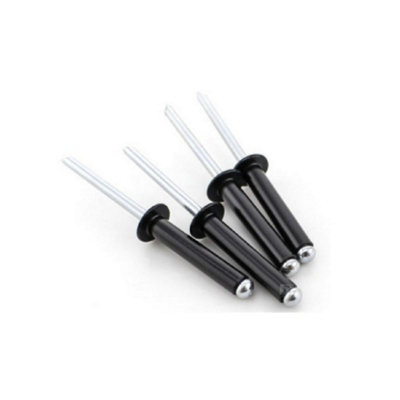 50 x Black Aluminium Rivets, Dome Headed 4.0 x 12mm Blind Pop Rivet