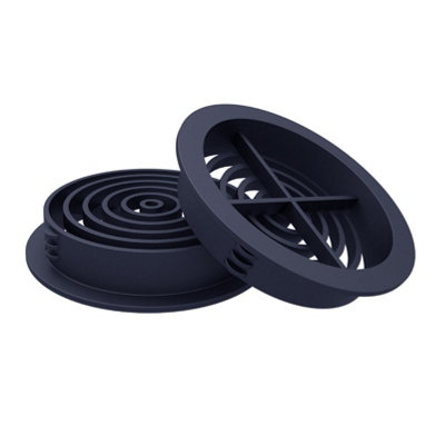 50 x Blue/Black Plastic 70mm Round Soffit Air Vents/Push in Roof Disc