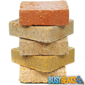 50 x BusyBeaks Mixed Suet Fat Blocks - Premium Grade High Protein Bird Food For Wild Birds