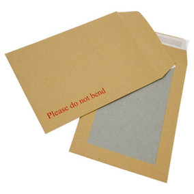 50 x C4/A4 (324x229mm) Board Backed Manilla Envelopes Printed "Please Do Not Bend" Peel & Seal Envelopes