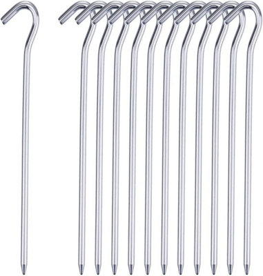 50 X Heavy Duty Galvanised 9" Strong Steel Tent Pegs Metal Camping High Quality for Tarps, Netting, Gazebos Durable Garden Hooks
