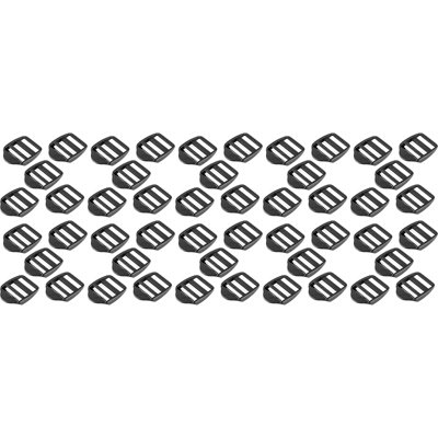 50 x Ladderlock Rucksack Sliders Buckles for 25 mm / 1 inch Webbing Strap, Black, Plastic