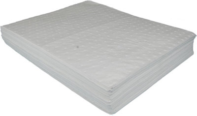 50 x Lightweight Bonded Absorbent Oil Pads - Will only Absorb Oil - Fuels - Diesel - Hydraulics