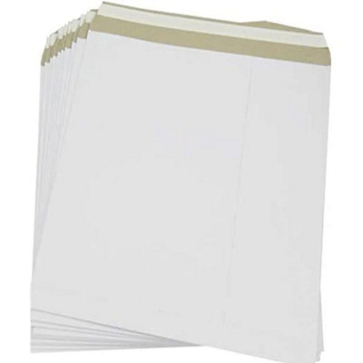 50 x Peel & Seal White Board Strong 13" (340x340mm) Record Mailers