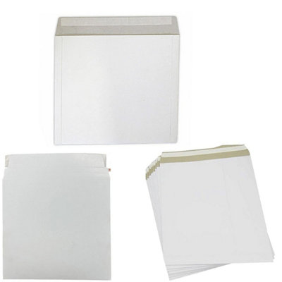 50 x Peel & Seal White Board Strong 13" (340x340mm) Record Mailers