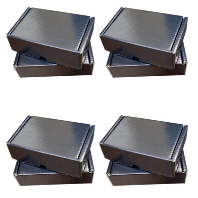50 x Shiny Black ( 7" x 5.5" x 2") Coloured Cardboard Postal Shipping Mailing Die Cut Boxes