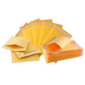 50 x Size 1 (90x145mm) Gold Padded Bubble Envelopes A7 Jewellery