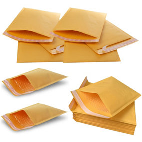50 x Size 2 (115x195mm) Gold Padded Bubble Envelopes A6 Floppy Disks