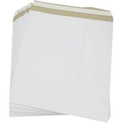 50 x White Strong 340x340mm Board Peel & Seal 13 Inch Record Mailer Envelopes