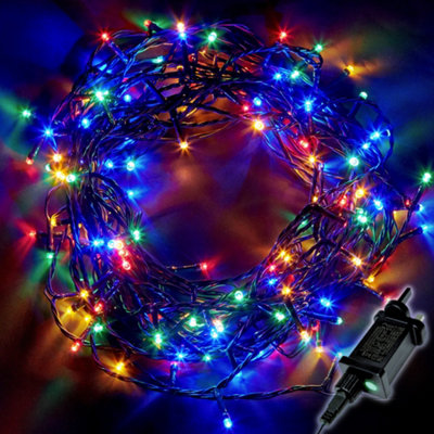 500 LED Fairy Lights 50M Christmas Tree Lights Green Cable Multi