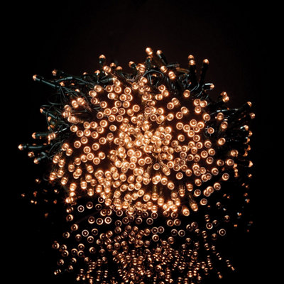 500 LED Solar String Lights, Rose Gold, 26.9m Outdoor Fairy Lights, 8 ...
