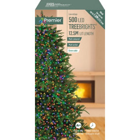 500 LED Treebrights Multi-coloured Multi-action Green Cable