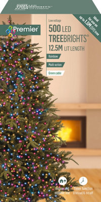 500 LED Treebrights Rainbow Multi-action 12.5M Lit Length Green Cable
