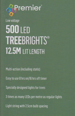 500 LED Treebrights Rainbow Multi-action 12.5M Lit Length Green Cable - 4