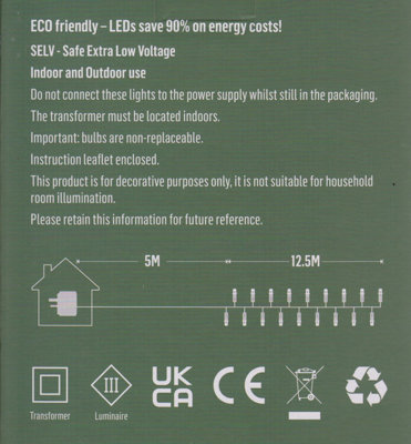 500 LED Treebrights Rainbow Multi-action 12.5M Lit Length Green Cable - 6