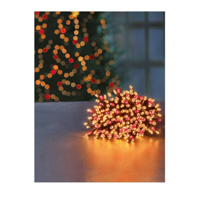 500 LED Treebrights Red & Vintage Gold Multi-action 12.5M Lit Length Green Cable Price Comparisons | Compare The Build