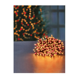 500 LED Treebrights Red & Vintage Gold Multi-action 12.5M Lit Length Green Cable