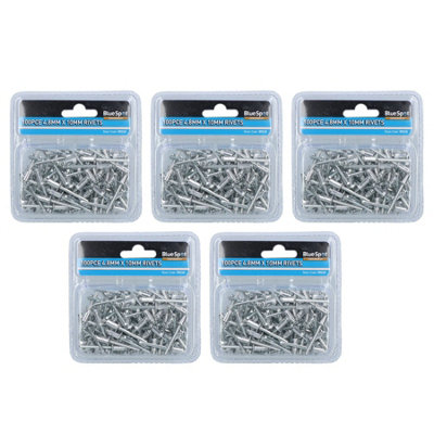 500 Metric Aluminium Blind Pop Pot Rivets Set Fastener Fastening 4.8mm x 10mm