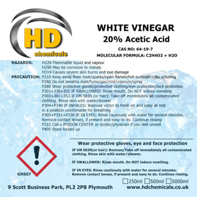 500 ml Cleaning Strong White Vinegar 20% Acetic