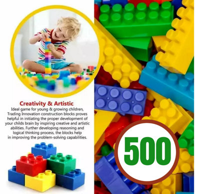 500 PCS BUILDING BLOCKS FOR CHILDREN KIDS DIY CREATIVE BRICKS ...
