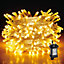 500 Warm White LEDs Multifunction Timer Clear Cable Outdoor String Fairy Lights 50M