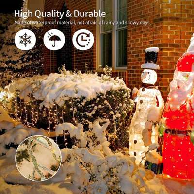 500 Warm White LEDs Multifunction Timer Clear Cable Outdoor String Fairy Lights 50M