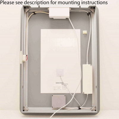 500 x 700mm IP44 Backlit Bathroom Mirror with Demister & Shaver Socket ...
