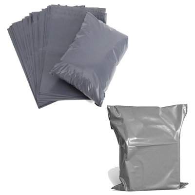 500 x 9x12 (228x304mm) Strong Grey Polythene Postage Courier Mailing Bags