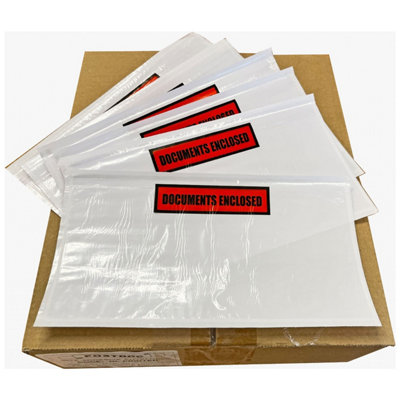 500 x A7 Printed (100 x 112mm) Home Office Document Enclosed Wallets ...