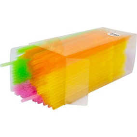 500 X Neon Mix Flexible Bendy Birthday Party Drinking Straws Coloured