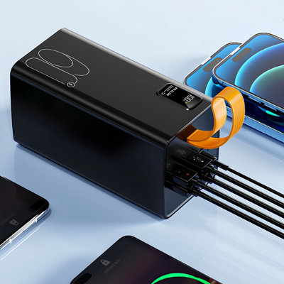 50000mAh 22.5W Super Fast Charging Outdoor Portable Mobile Phone Power Bank BLACK