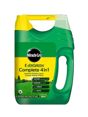 Miracle Gro Evergreen Complete 4 In1 Spreader Lawn Feed Weed & Moss Kill80M2 from B&Q