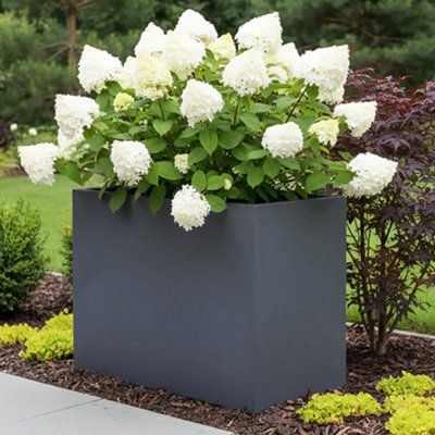Idealist™ 60Cm Garden TroughSlate Grey Reinforced Stone Tall Rectangular PlanterOutdoor Large Plant Pot H50 L60 W30 Cm91L from B&Q