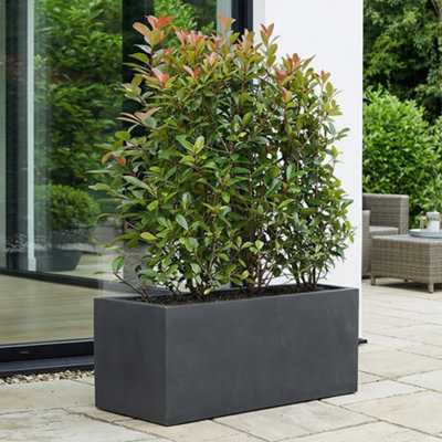 Idealist™ 60Cm Trough PlanterSlate Grey Reinforced Stone Rectangular PlanterOutdoor Large Plant Pot L60 W30 H30 Cm54L from B&Q