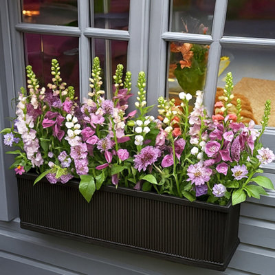 Idealist™ 60Cm Planter Window BoxVintage Slate Effect Garden Windowsill PlanterOutdoor Large Plant Pot L60 W17 H17 Cm17L from B&Q