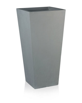 Idealist™ 90Cm Tall PlanterGrey Reinforced Stone Tapered Garden PlanterLarge Outdoor Plants Pots L43 W43 H90 Cm165L from B&Q