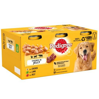 B&Q -  Adult Wet Dog Food Tins Mixed In Jelly 6 X 385G (Pack Of 4)