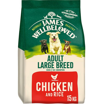 James Wellbeloved Dog Adult Large Breed Chicken & Rice 15Kg from B&Q