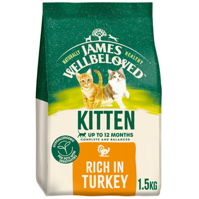 1.5Kg James Wellbeloved Kitten Dry Cat Food Complete And Balanced Rich In Turkey from B&Q