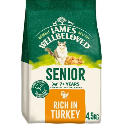 4.5Kg James Wellbeloved Natural Senior Complete Dry Cat Food Rich In Turkey from B&Q