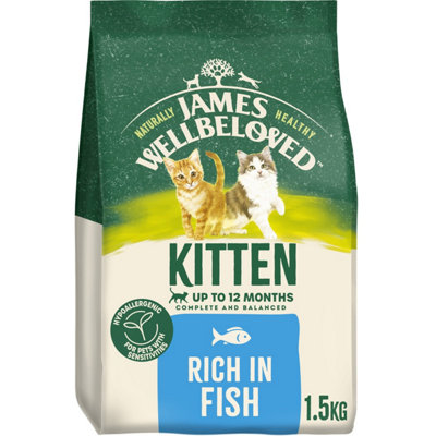1.5Kg James Wellbeloved Natural Kitten Complete Dry Cat Food Fish from B&Q