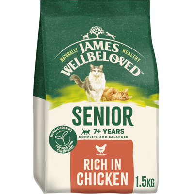 1.5Kg James Wellbeloved Natural Senior Complete Dry Cat Food Rich In Chicken from B&Q