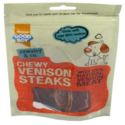 Good Boy Pawsley & Co Chewy Venison Steaks 80G (Pack Of 12) from B&Q